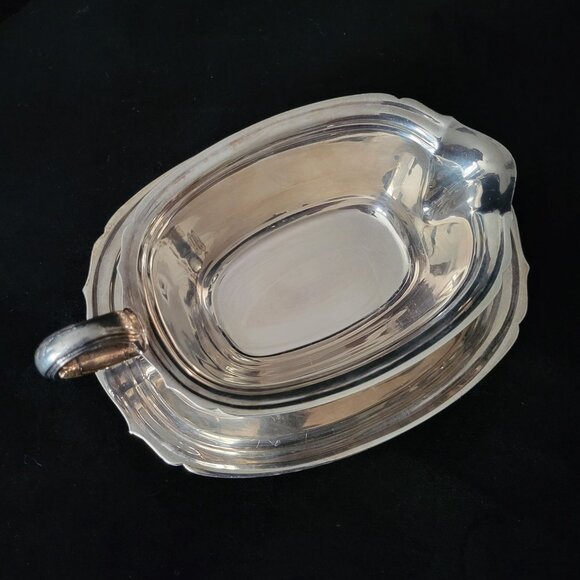 Vtg Amesbury 9421 Silverplate Gravy Boat with Underplate By Wallace Silver *Read - Picture 6 of 13